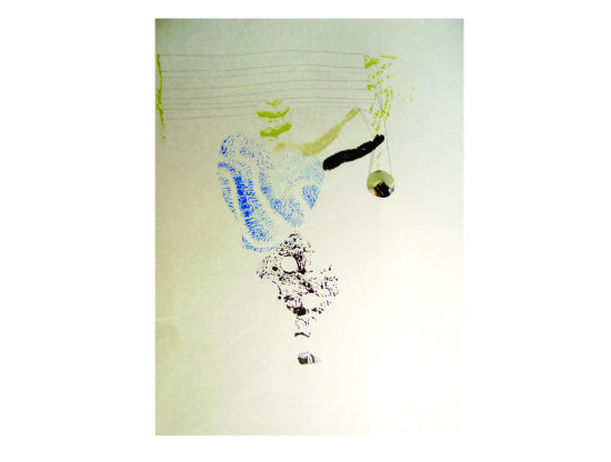 Sérigraphie, pochoir et crayon de papier sur papier de soie ajouré, 45 x 35 cm , 2017