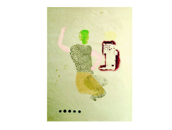 Monotype: pochoir sur papier de soir ajouré, 50 x 38 cm , 2019