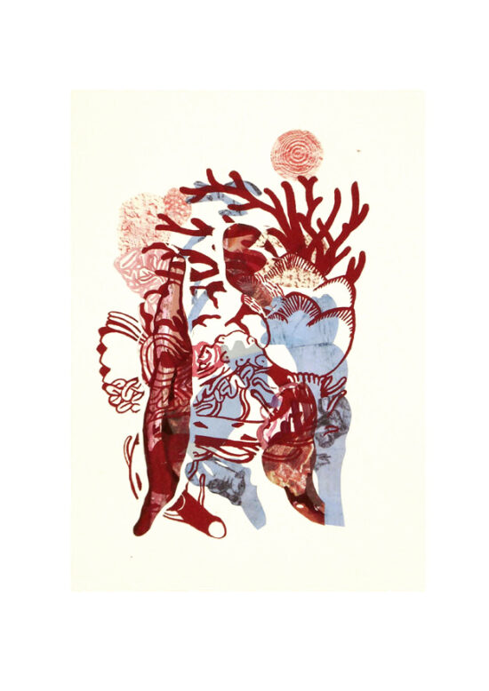 Monotype, sérigraphie sur collage et encre de couleur, 50X35 cm, 2017