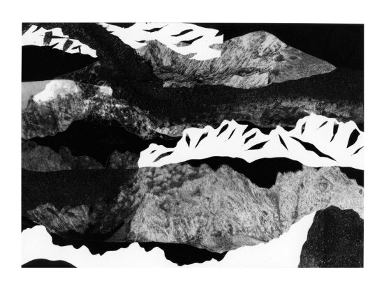 Chaîne des monts soupirs Pochoir sur photogramme, 13x18 cm
