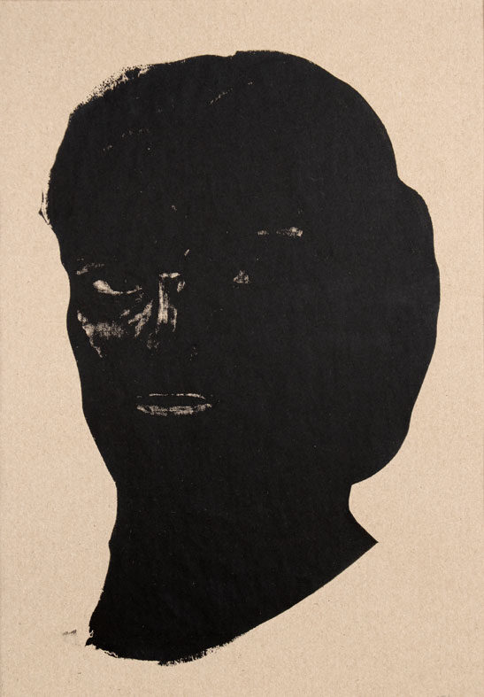 Monotype sérigraphie sur papier kraft, 35x24 cm